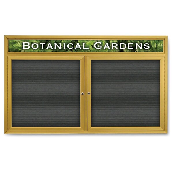 Indoor Enclosed Combo Board, 42"x32", Black Frame/White Porc & Forbo